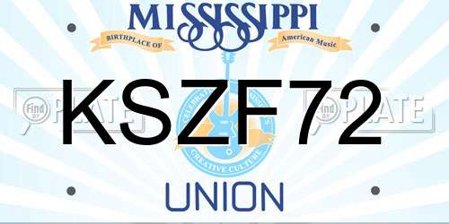 KSZF72 Mississippi License Plate