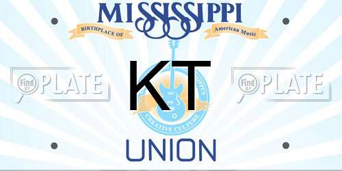 KT Mississippi License Plate