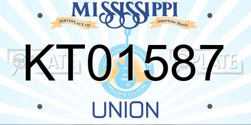 KT01587 Mississippi License Plate