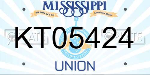 KT05424 Mississippi License Plate