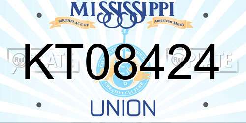 KT08424 Mississippi License Plate