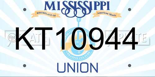 KT10944 Mississippi License Plate