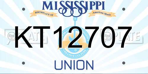 KT12707 Mississippi License Plate