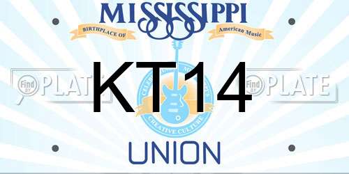 KT14 Mississippi License Plate