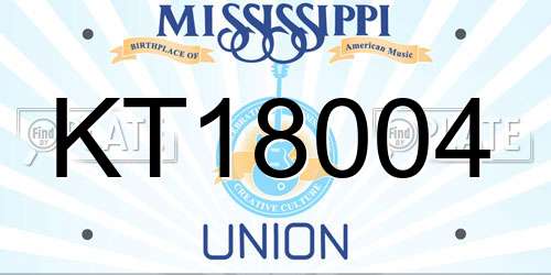 KT18004 Mississippi License Plate