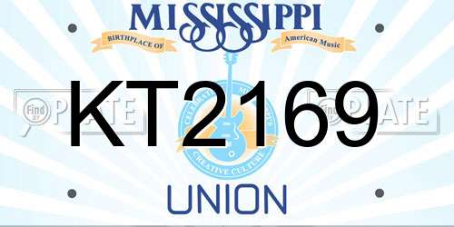 KT2169 Mississippi License Plate