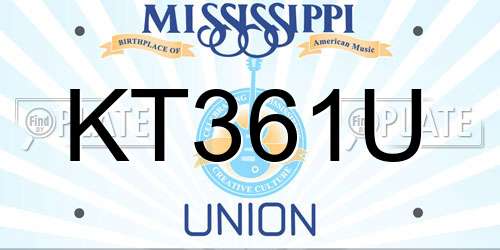 KT361U Mississippi License Plate