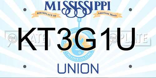 KT3G1U Mississippi License Plate