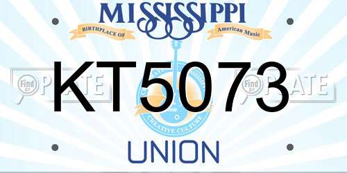 KT5073 Mississippi License Plate