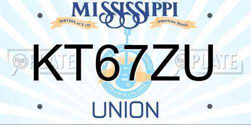 KT67ZU Mississippi License Plate
