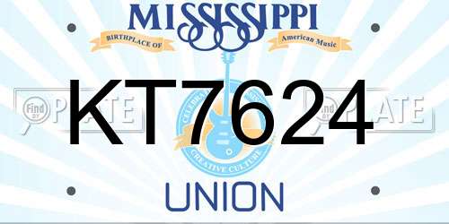 KT7624 Mississippi License Plate