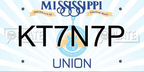 KT7N7P Mississippi License Plate