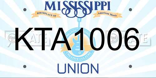 KTA1006 Mississippi License Plate