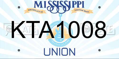 KTA1008 Mississippi License Plate