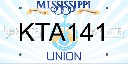 KTA141 Mississippi License Plate