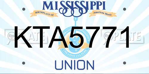 KTA5771 Mississippi License Plate