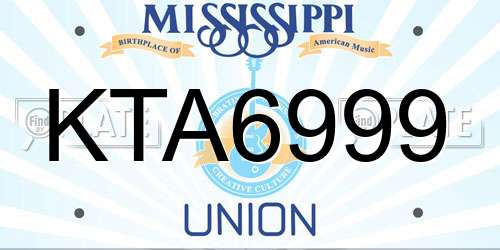 KTA6999 Mississippi License Plate