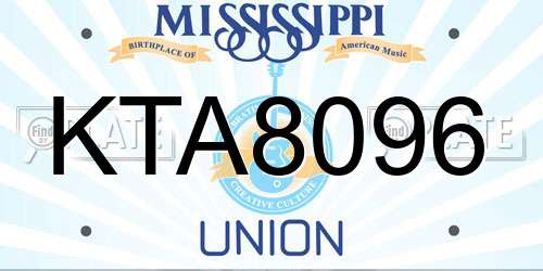 KTA8096 Mississippi License Plate