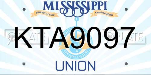 KTA9097 Mississippi License Plate