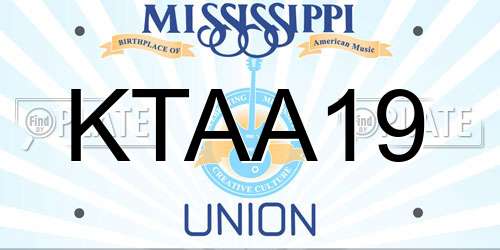 KTAA19 Mississippi License Plate