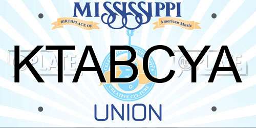 KTABCYA Mississippi License Plate