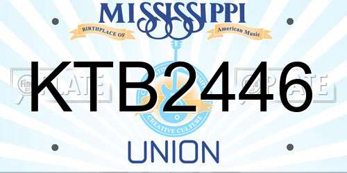 KTB2446 Mississippi License Plate