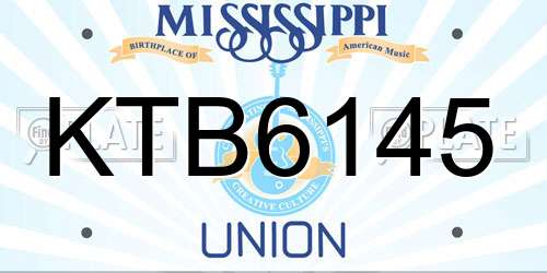 KTB6145 Mississippi License Plate