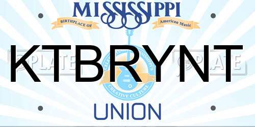 KTBRYNT Mississippi License Plate