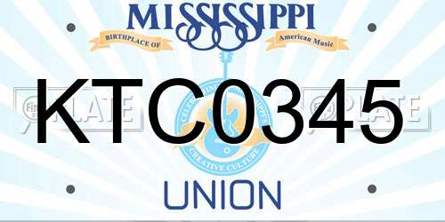 KTC0345 Mississippi License Plate