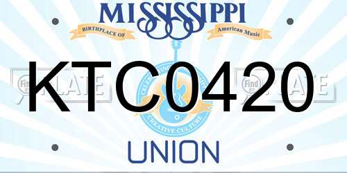 KTC0420 Mississippi License Plate