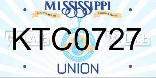 KTC0727 Mississippi License Plate