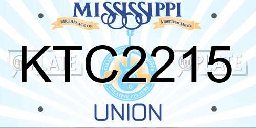 KTC2215 Mississippi License Plate