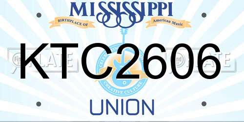 KTC2606 Mississippi License Plate