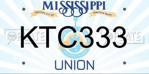 KTC333 Mississippi License Plate