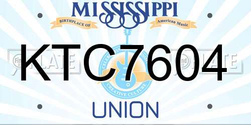 KTC7604 Mississippi License Plate