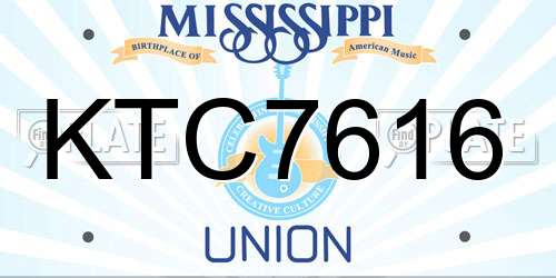 KTC7616 Mississippi License Plate