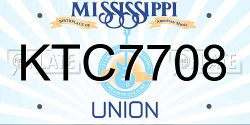 KTC7708 Mississippi License Plate