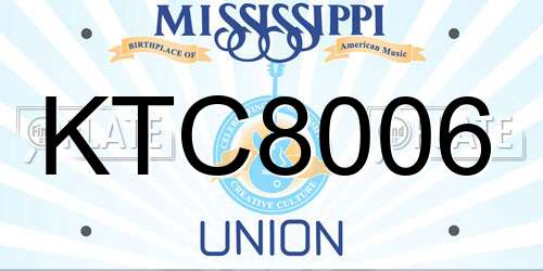 KTC8006 Mississippi License Plate
