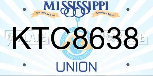 KTC8638 Mississippi License Plate