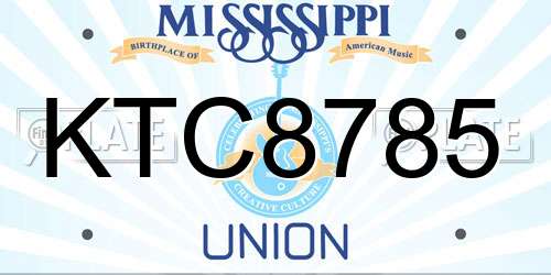 KTC8785 Mississippi License Plate
