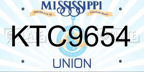KTC9654 Mississippi License Plate