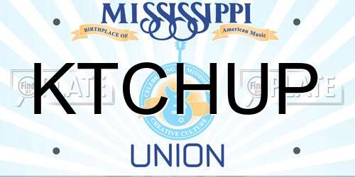 KTCHUP Mississippi License Plate