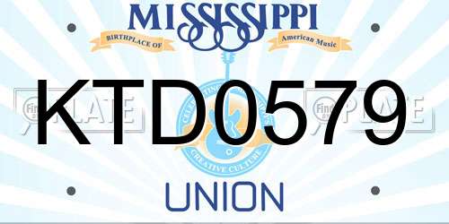 KTD0579 Mississippi License Plate