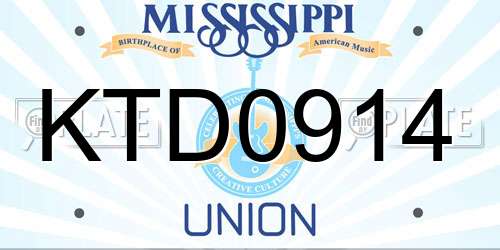 KTD0914 Mississippi License Plate