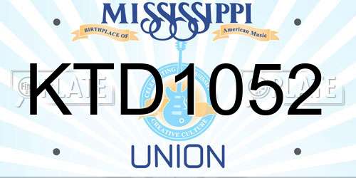 KTD1052 Mississippi License Plate