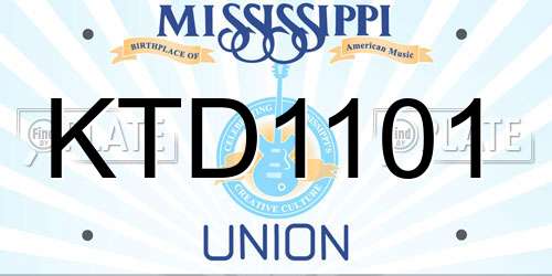 KTD1101 Mississippi License Plate