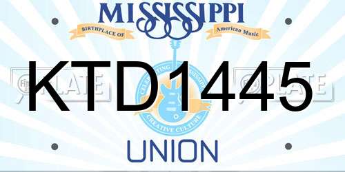 KTD1445 Mississippi License Plate