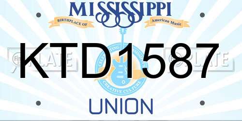 KTD1587 Mississippi License Plate