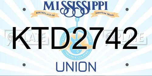 KTD2742 Mississippi License Plate
