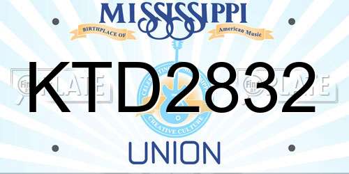 KTD2832 Mississippi License Plate